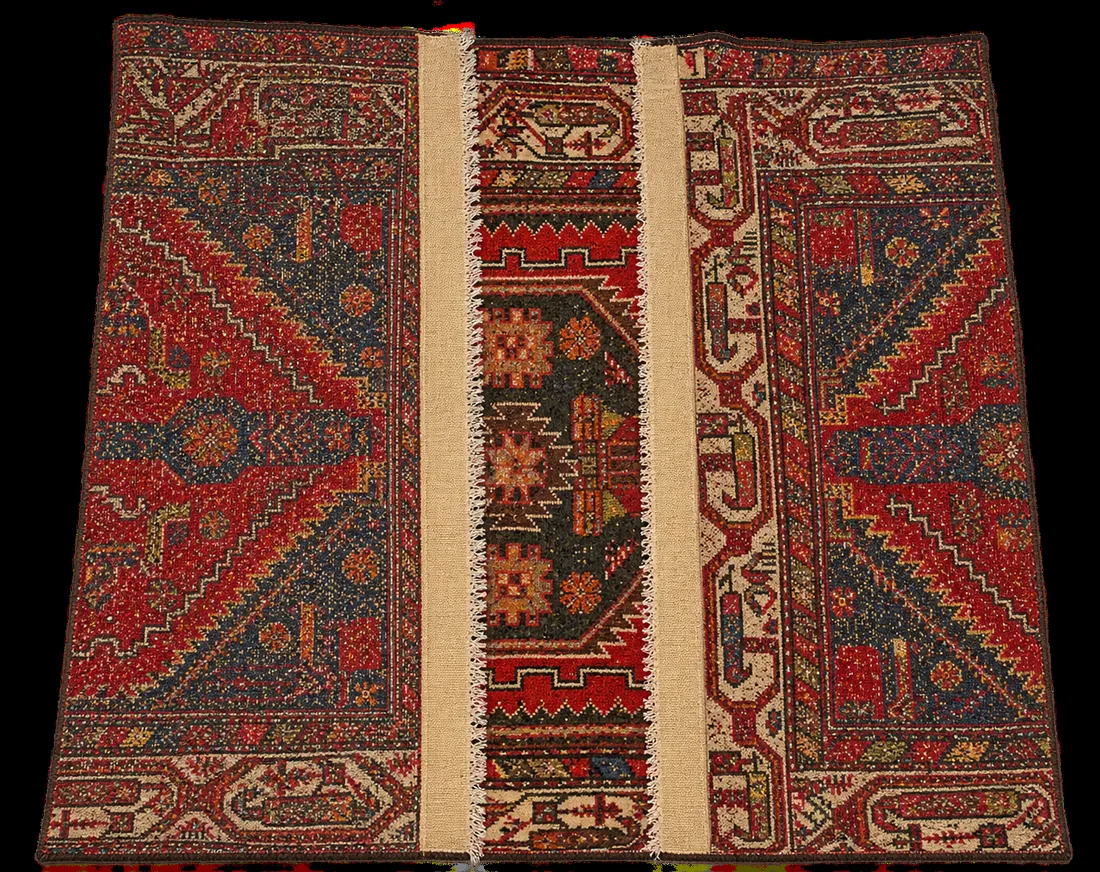 Finished Persian carpet restoration detail
